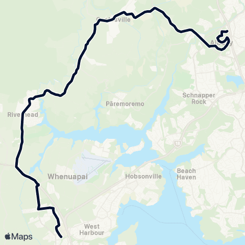 Auckland Transport 126 map