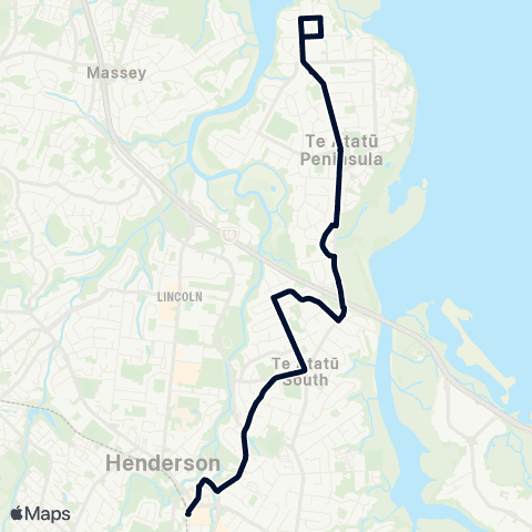 Auckland Transport 135 map