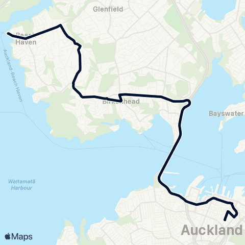 Auckland Transport 933A map