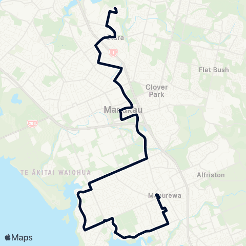 Auckland Transport 39 map