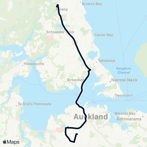 Auckland Transport EVNT map