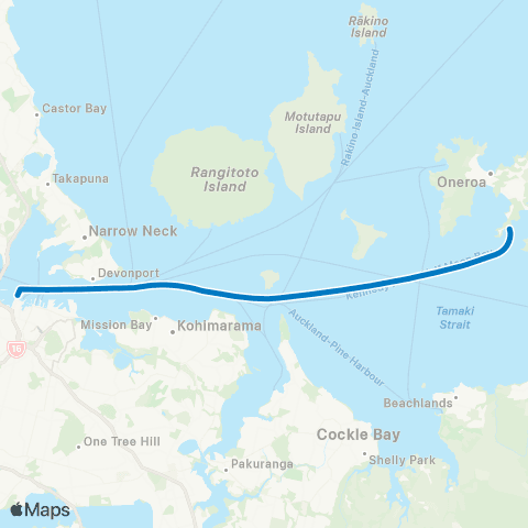 Auckland Transport Kennedy Point Sealink Car map