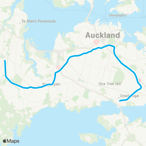 Auckland Transport Onehunga West map