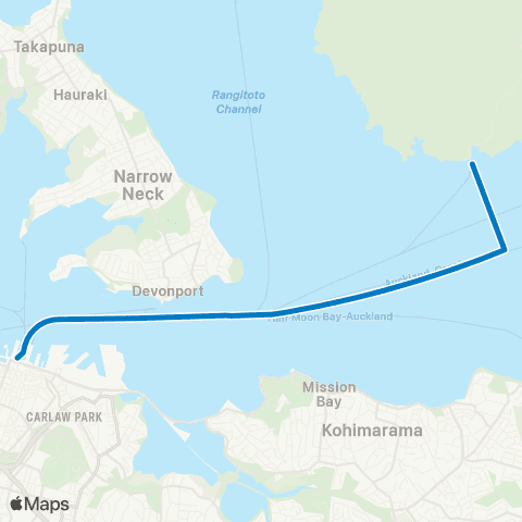Auckland Transport Rangitoto Island map