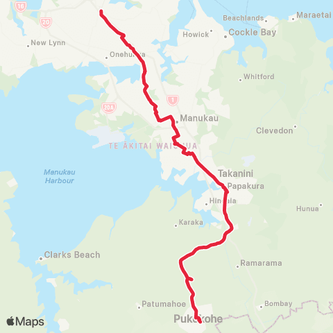 Auckland Transport Pukekohe Station - Westfield Newmarket map