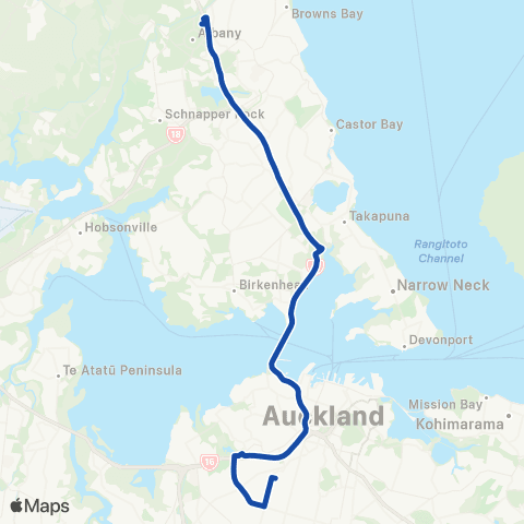 Auckland Transport Special Events Bus Stop Albany - Special Events Bus Stop Eden Pk map