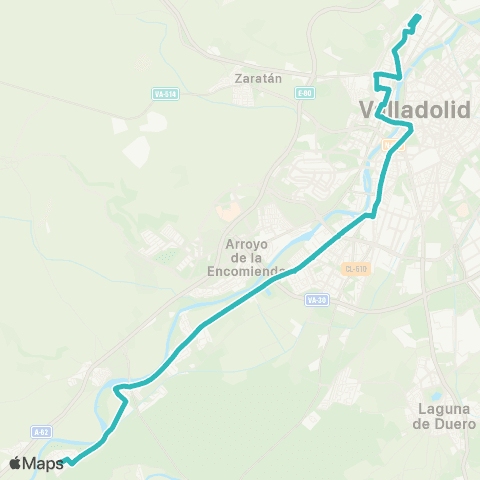 AUVASA La Victoria - Santa Ana (Entrepinos) map
