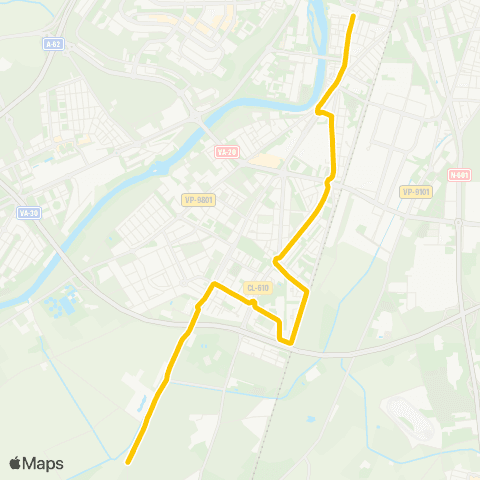 AUVASA Paseo Zorrilla 130 - Cañada Real 560 map