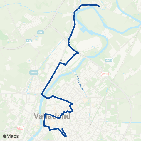 AUVASA La Overuela - Pza. Poniente map