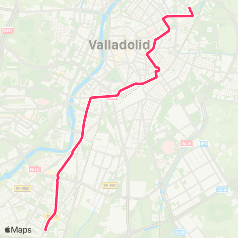 AUVASA Covaresa - Universidad (Campus Miguel Delibes) map
