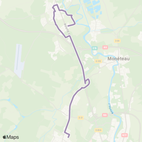 AuxR_M St Georges / Baulche ↔ Appoigny map