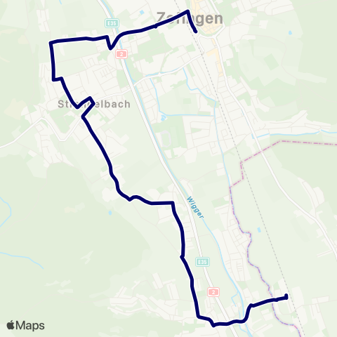 Aargau Verkehr Zofingen, Bahnhof - Brittnau-Wikon, Bahnhof map