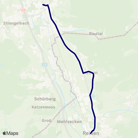 Aargau Verkehr Richenthal, Kurhaus - Reiden, Bahnhof map