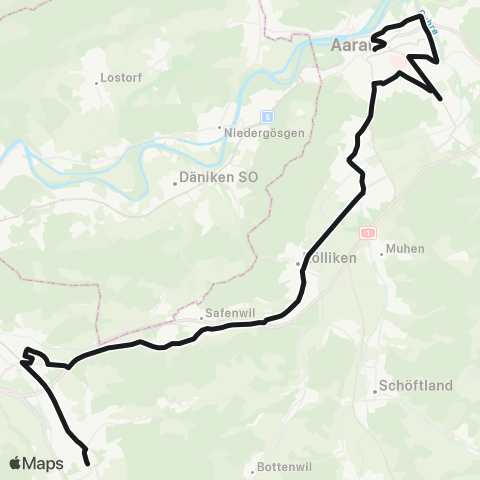Aargau Verkehr Zofingen, Bahnhof - Suhr, Bahnhof map