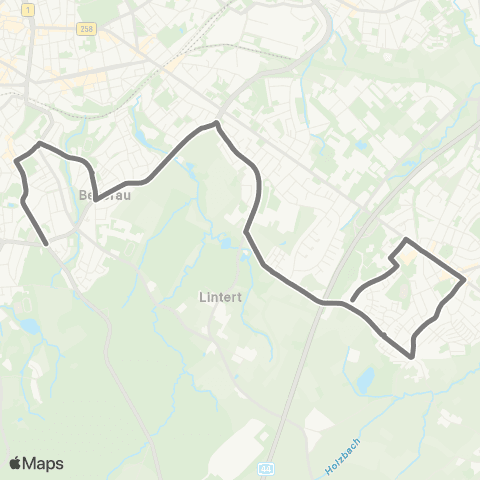 AVV Aachen Siegel - Burtscheid - Drimborn - Forster Linde - Arlintonstraße - Brand map