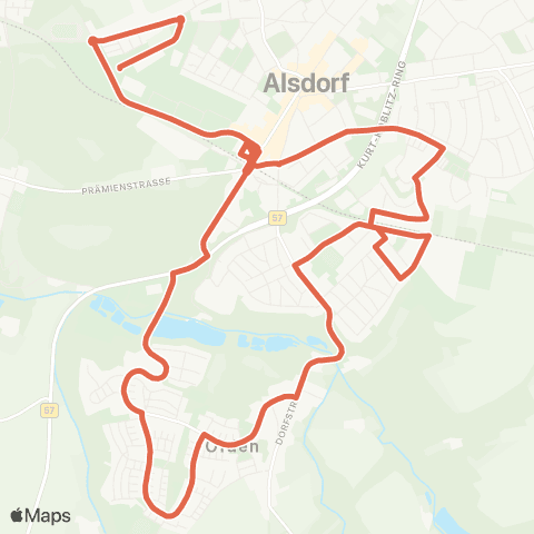AVV Stadtbus Alsdorf: Annapark - Ofden - Kellersberg - Annapark map