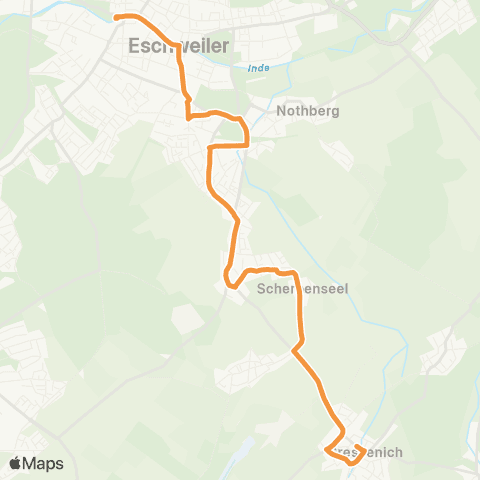 AVV Stadtbus Eschweiler: Bushof - Hastenrath - Gressenich map