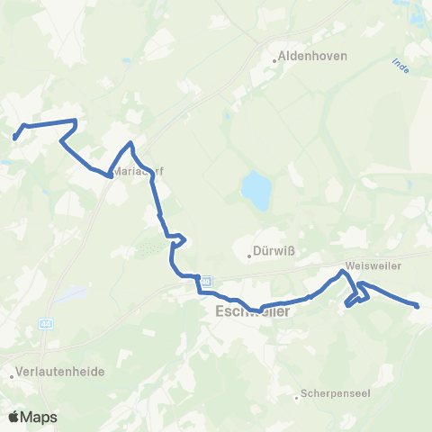AVV Alsdorf - Mariadorf - Hoengen - Kinzweiler - Eschweiler - Weisweiler - Langerwehe map
