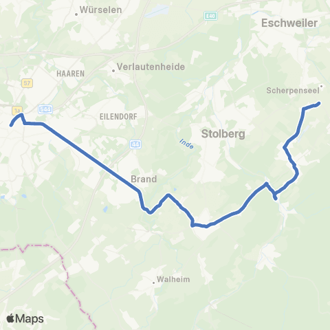 AVV Aachen Elisenbrunnen - Bushof - Brand - Breinig - Vicht - Mausbach map