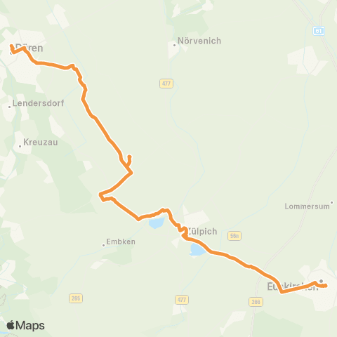 AVV Düren - Binsfeld - Rommelsheim - Vettweiß - Zülpich - Enzen - Euskirchen map