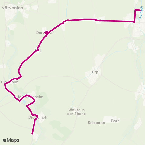 AVV Sievernich - Müddersheim - Gladbach - Pingsheim - Lechenich map