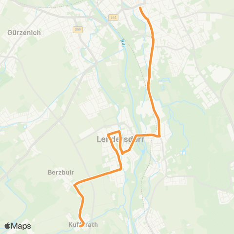 AVV Düren Kaiserplatz - Lendersdorf - Berzbuir - Kufferath map