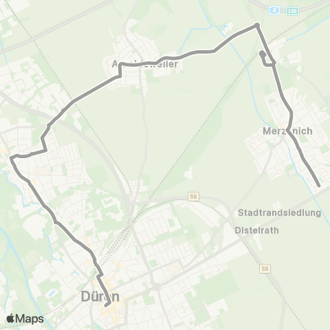 AVV Düren - Birkesdorf - Arnoldsweiler - Ellen ( - Merzenich) map