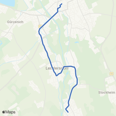 AVV Düren Kaiserplatz - Rölsdorf - Lendersdorf - Kufferath / Niederau map