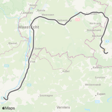 AVV Aachen - Herzogenrath - Landgraaf - Heerlen - Valkenburg - Meerssen - Maastricht - Visé - Lüttich map