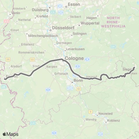 AVV Aachen - Stolberg - Eschweiler - Langerwehe - Düren - Horrem - Köln - Siegen map
