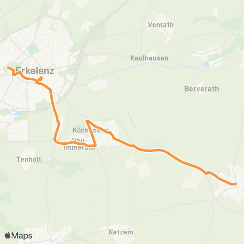 AVV Erkelenz - Immerath - Kückhoven - Holzweiler - Keyenberg - Kuckum - Venrath - Terheeg - Erkelenz map