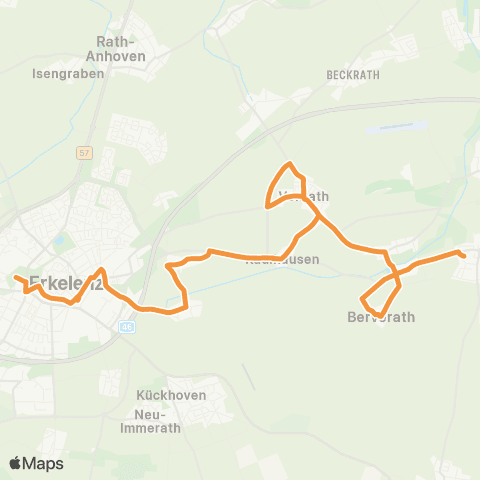 AVV Erkelenz - Terheeg - Venrath - Kuckum - Keyenberg - Holzweiler - Immerath - Erkelenz map