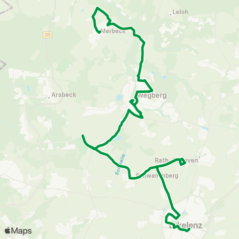 AVV Erkelenz - Isengraben - Schwanenberg - Wegberg - Merbeck - Niederkrüchten map