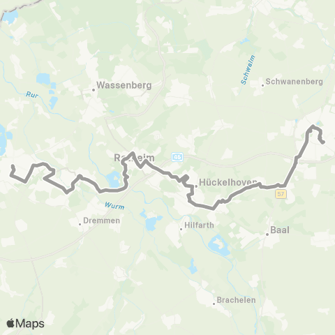 AVV Erkelenz - Hetzerath - Doveren - Hückelhoven - Ratheim ( - Dremmen) - Oberbruch - Heinsberg map