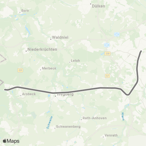 AVV Dalheim - Wegberg - Mönchengladbach map
