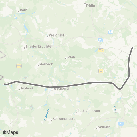 AVV Dalheim - Wegberg - Mönchengladbach map