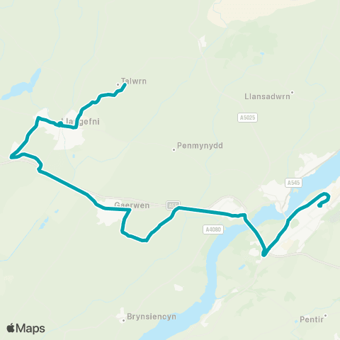 Arriva Wales Canolfan Hamdden - Halfway Terrace map