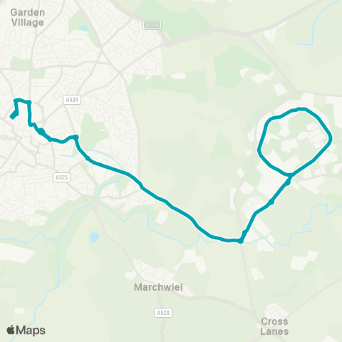 Arriva Wales Wrexham Bus Sta 2 - Wrexham Bus Sta 2 map