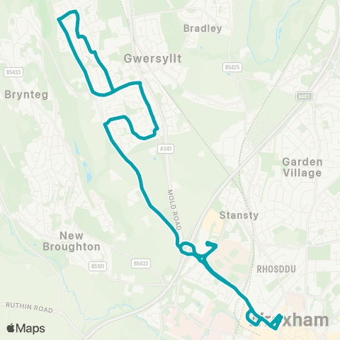 Arriva Wales Wrexham Bus Sta 4 - Wrexham Bus Sta 4 map