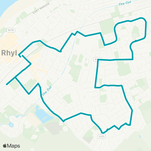 Arriva Wales Rhyl Bus Sta Stand F - Rhyl Bus Sta Stand F map