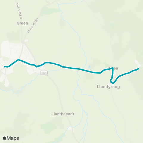 Arriva Wales Lenten Pool - Llangwyfan Sanitorium map