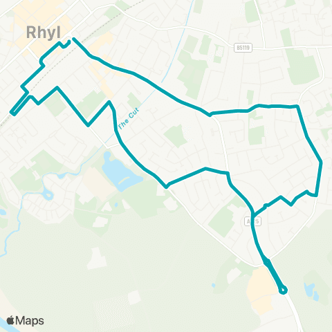 Arriva Wales Rhyl Bus Sta Stand F - Rhyl Bus Sta Stand F map
