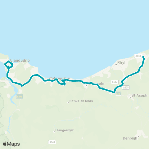 Arriva Wales Prestatyn Bus Sta Stand 2 - Clifton Rd Stop Z map