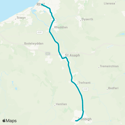 Arriva Wales Rhyl Bus Station Stand D - Lenten Pool map