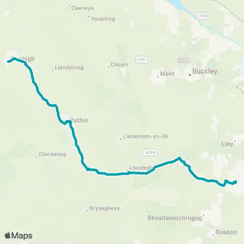 Arriva Wales Lenten Pool - Rhyl Bus Station Stand D map