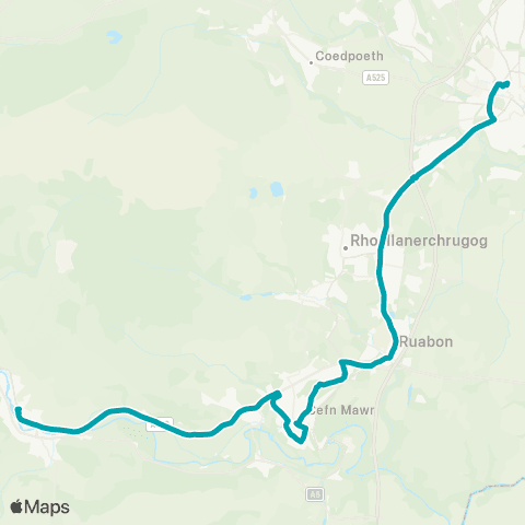 Arriva Wales Wrexham Bus Sta 1 - Eisteddfod Pavilion map