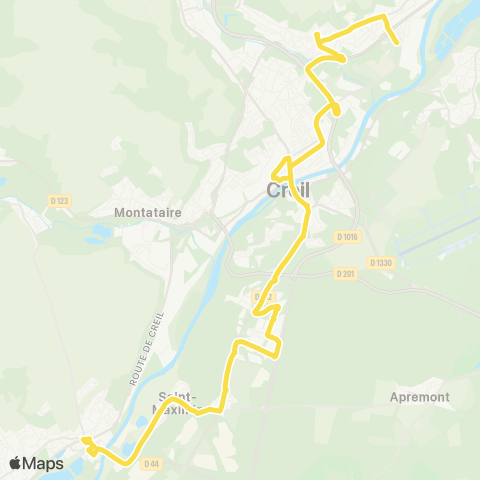 AXO Villers-St-Paul - Creil Gare - St-Leu-d'Esserent Pl. de la Rép map