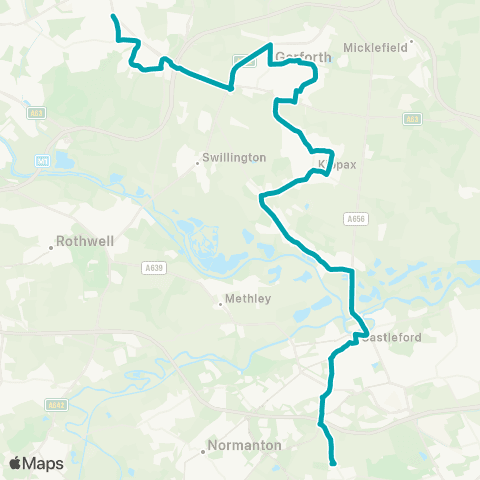 Arriva Yorkshire Hollyshaw Ln Ring Rd Halton - St Wilfrids Rc HS map