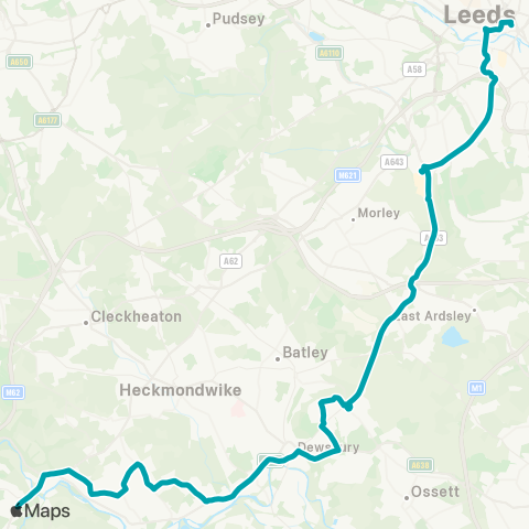 Arriva Yorkshire  map