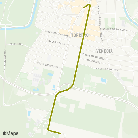 Transporte Urbano de Zaragoza Plaza de las Canteras - Complejo Funerario map